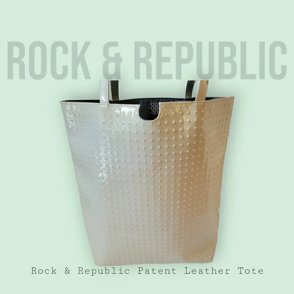 Rock & Republic White Patent Leather Tote
